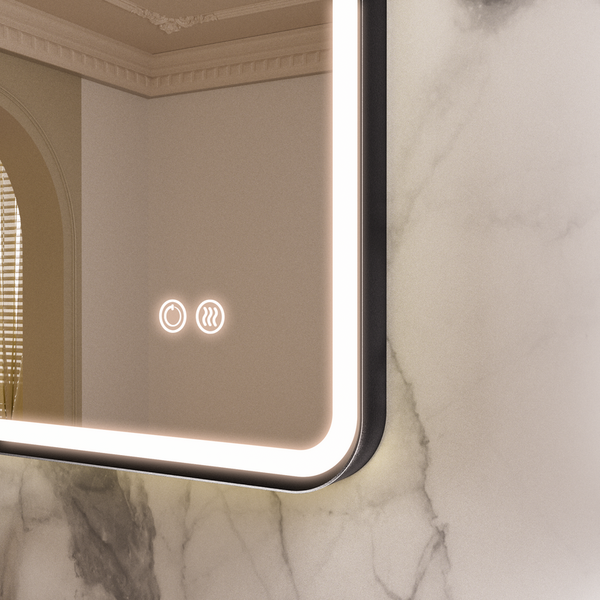 FLASHY Aluminum Framed Rounded LED Mirror with Front Light