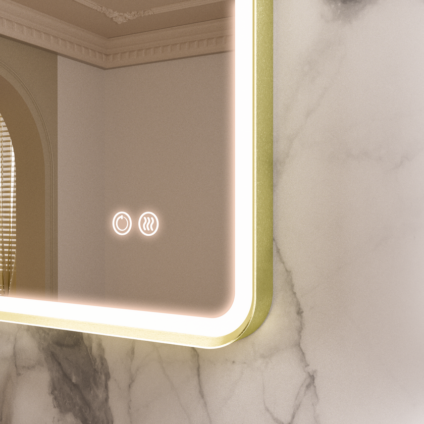 FLASHY Aluminum Framed Rounded LED Mirror with Front Light