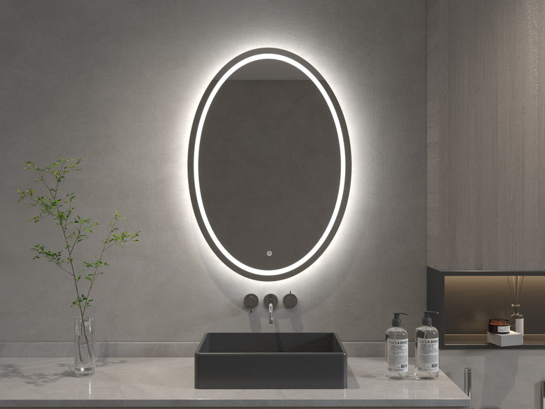 Oval Frameless Mirror