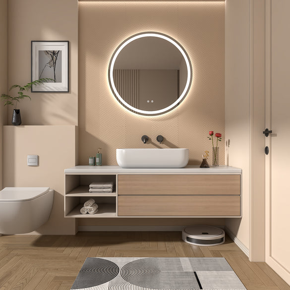 Round Frameless Mirror