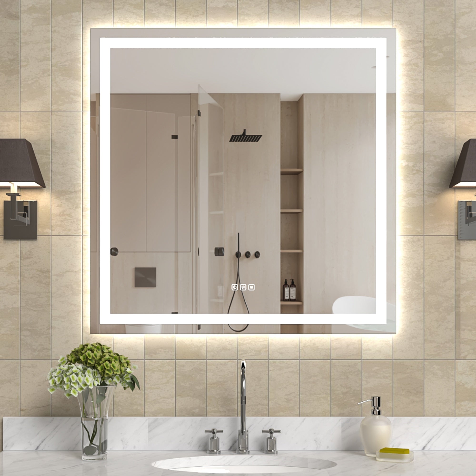 Raynova Rectangular Frameless LED Mirror 36