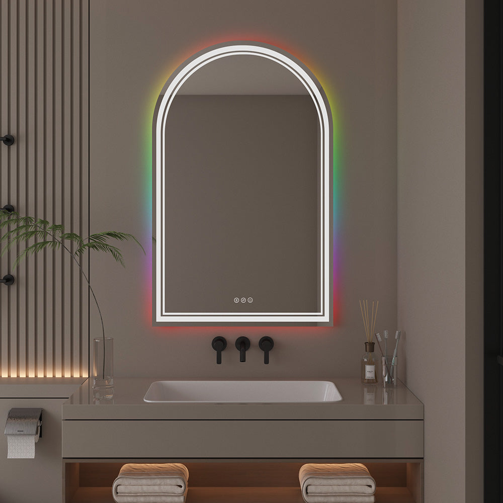 CLARUS Arched Frameless RGB Custom LED Mirror