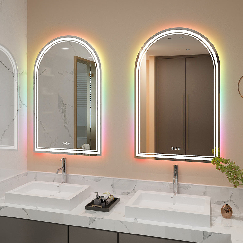 CLARUS Arched Frameless RGB Custom LED Mirror