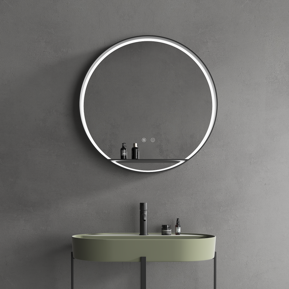 ALPHA Round Metal Framed LED Mirror