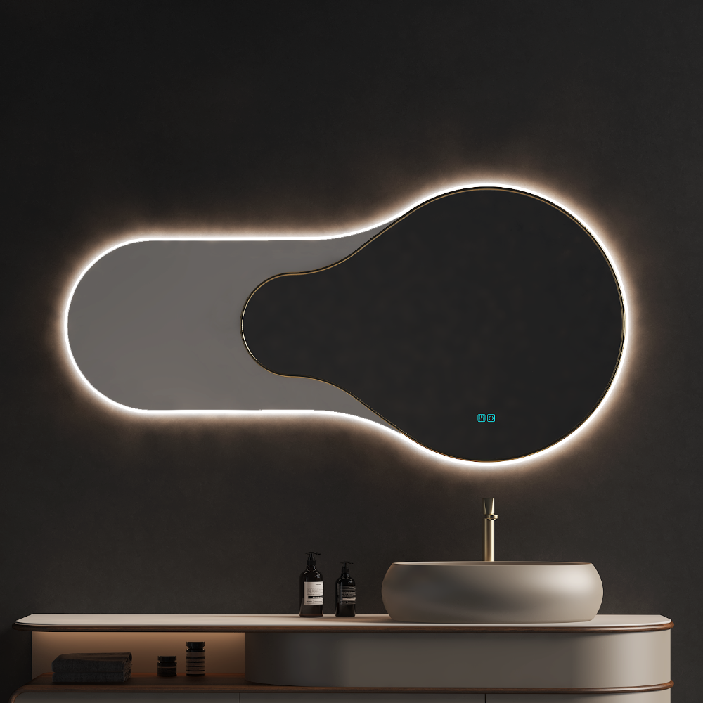CLARION Irregular Metal Framed LED Mirror – Custom LED Mirror