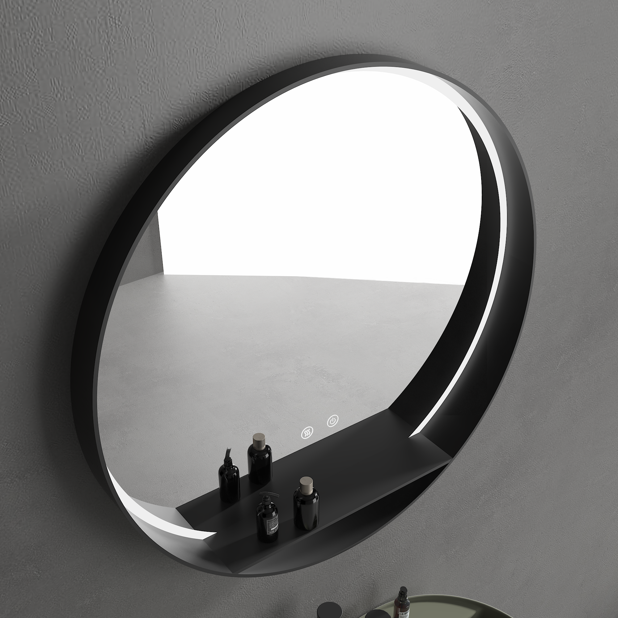 ALPHA Round Metal Framed LED Mirror