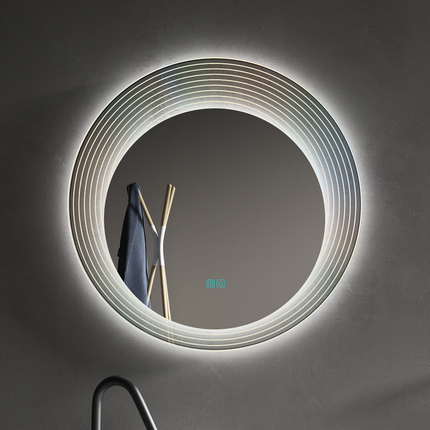 ZENOS Round Acrylic Framed LED Mirror