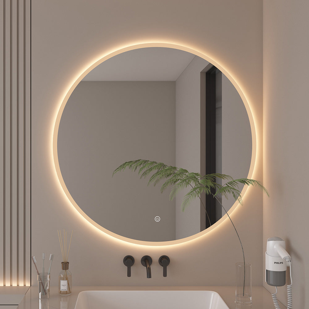 AETHER Round Frameless Custom LED Mirror