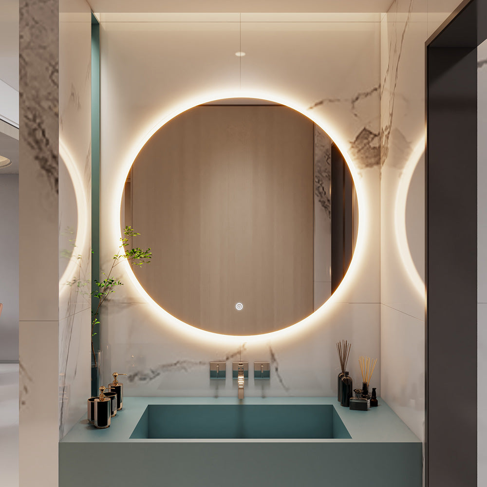 AETHER Round Frameless Custom LED Mirror