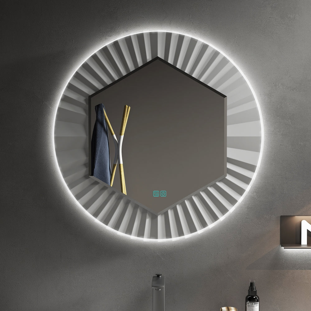 OPALIS Round Metal Framed Custom LED Mirror