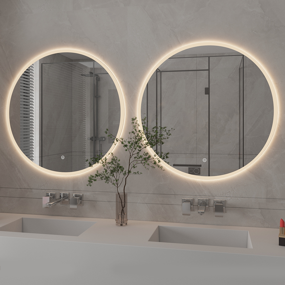 AETHER Round Frameless Custom LED Mirror