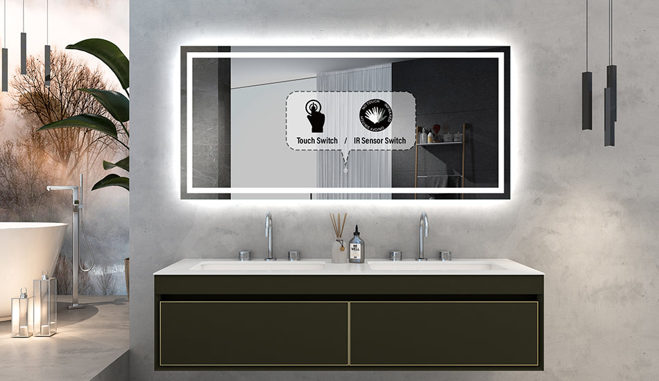 LUMEN Rectangular Frameless Custom LED Mirror