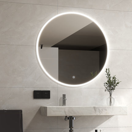 AETHER Round Frameless Custom LED Mirror