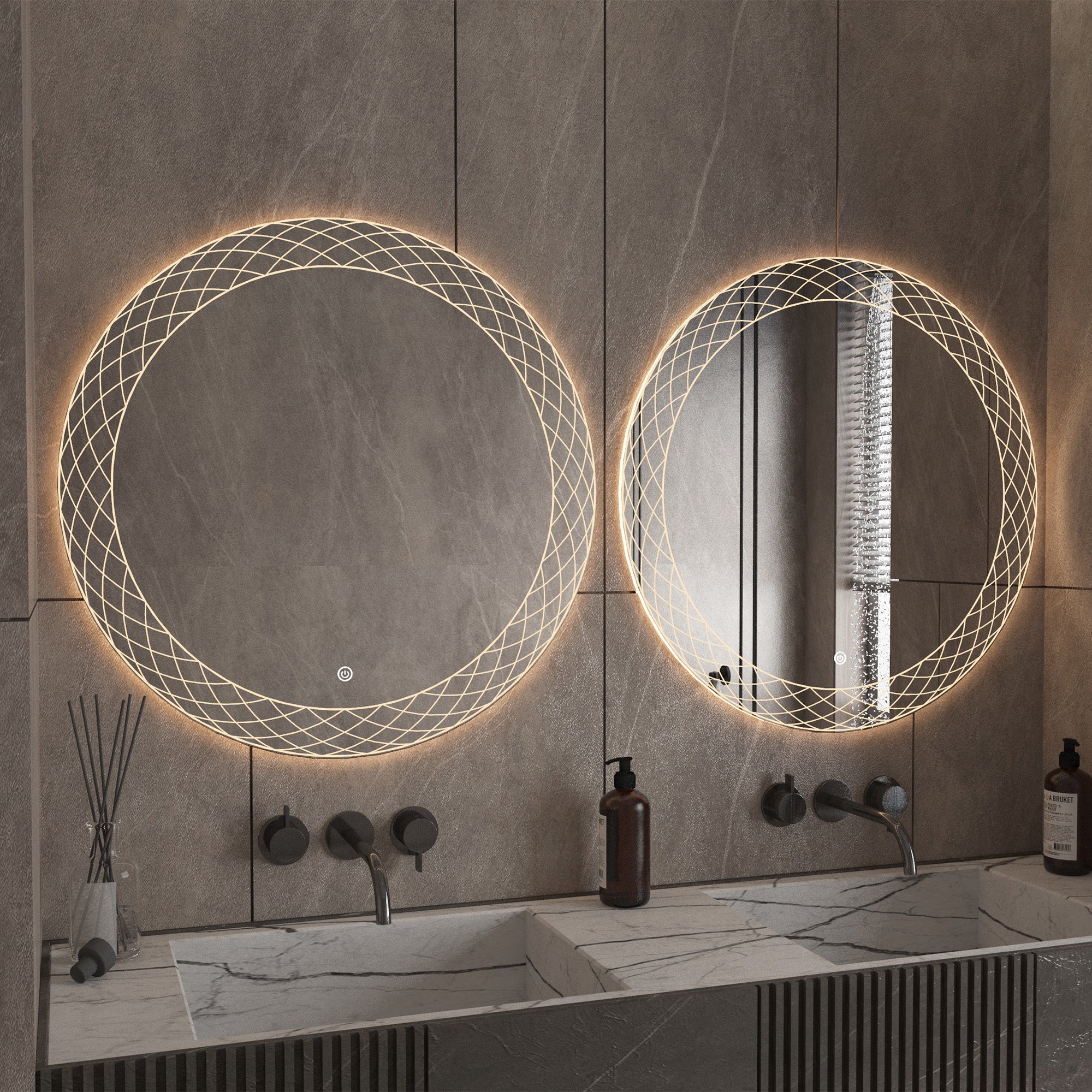 KALLOS Round Frameless Custom LED Mirror