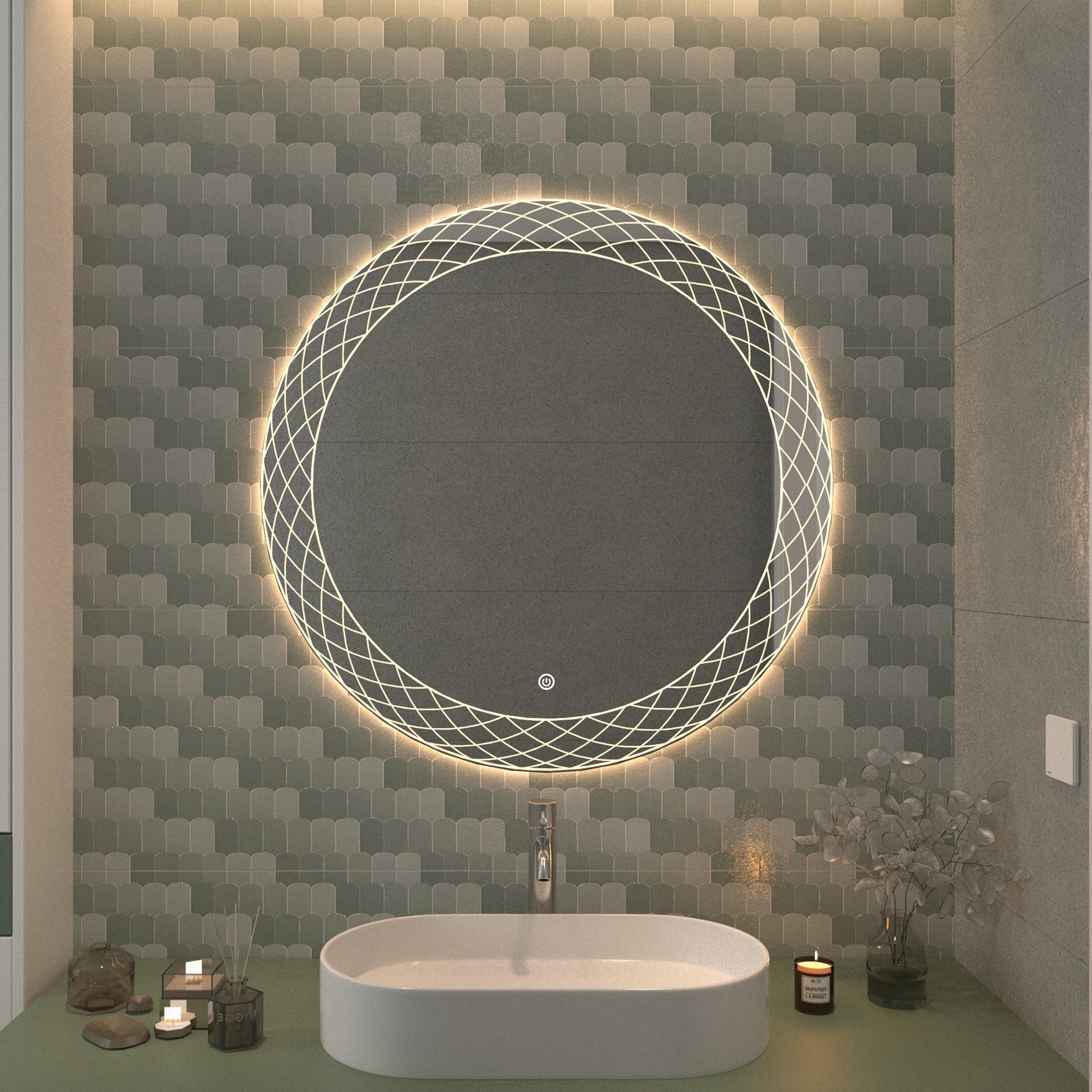 KALLOS Round Frameless Custom LED Mirror