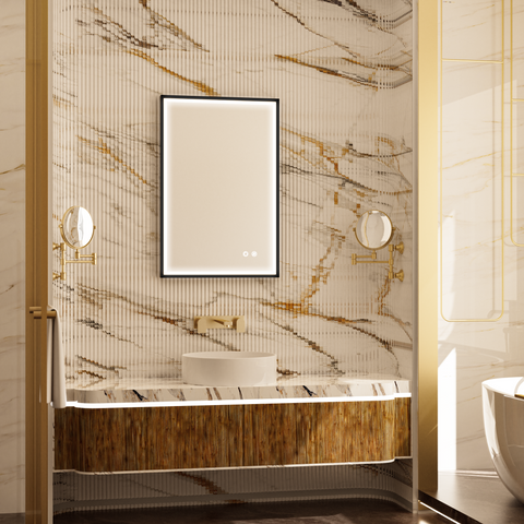 MINER Aluminum Framed LED Mirror with Edge LED Light