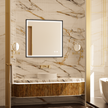 MINER Aluminum Framed LED Mirror with Edge LED Light
