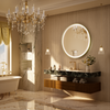 LITEY Aluminum Framed Round LED Mirror with Edge LED Light