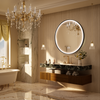 LITEY Aluminum Framed Round LED Mirror with Edge LED Light