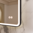 FLASHY Aluminum Framed Rounded LED Mirror with Front Light