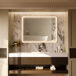 FLASHY Aluminum Framed Rounded LED Mirror with Front Light