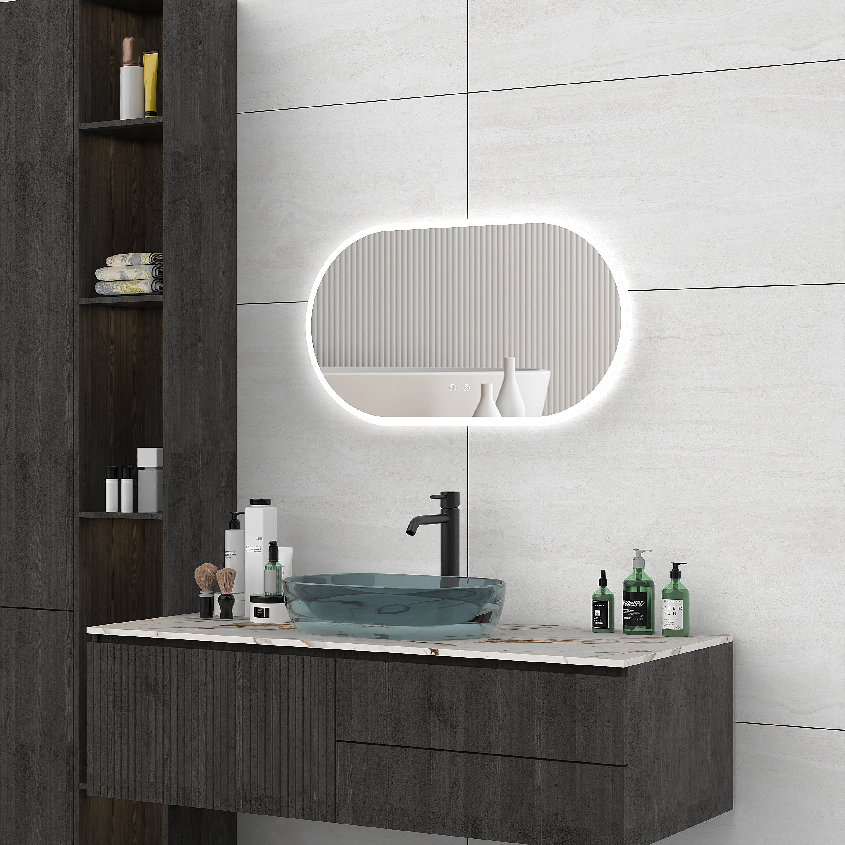 ELEOS Capsule Frameless Custom LED Mirror