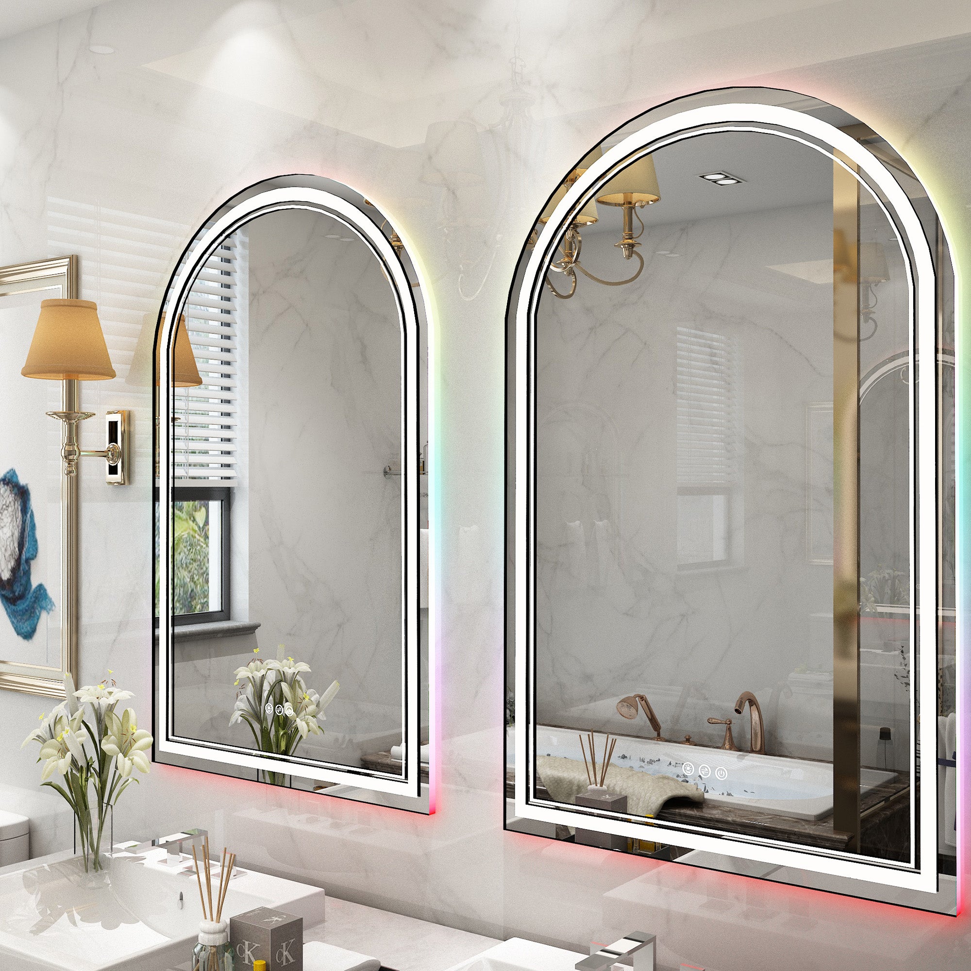 CLARUS Arched Frameless RGB Custom LED Mirror