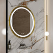 RAYNIS Round Metal Gold Framed Custom LED Mirror