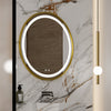 RAYNIS Round Metal Gold Framed Custom LED Mirror