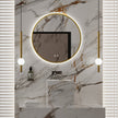 LUXORO Round Metal Gold Framed Custom LED Mirror