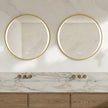 NIVERA Round Metal Gold Framed Custom LED Mirror