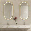 HELION Capsule Metal Gold Framed Custom LED Mirror