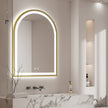 STELLA Arched Metal Gold Framed Custom LED Mirror