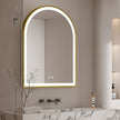 LIVORA Arched Metal Gold Framed Custom LED Mirror