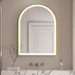 LIVORA Arched Metal Gold Framed Custom LED Mirror