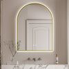 SHYNAE Arched Metal Gold Framed Custom LED Mirror