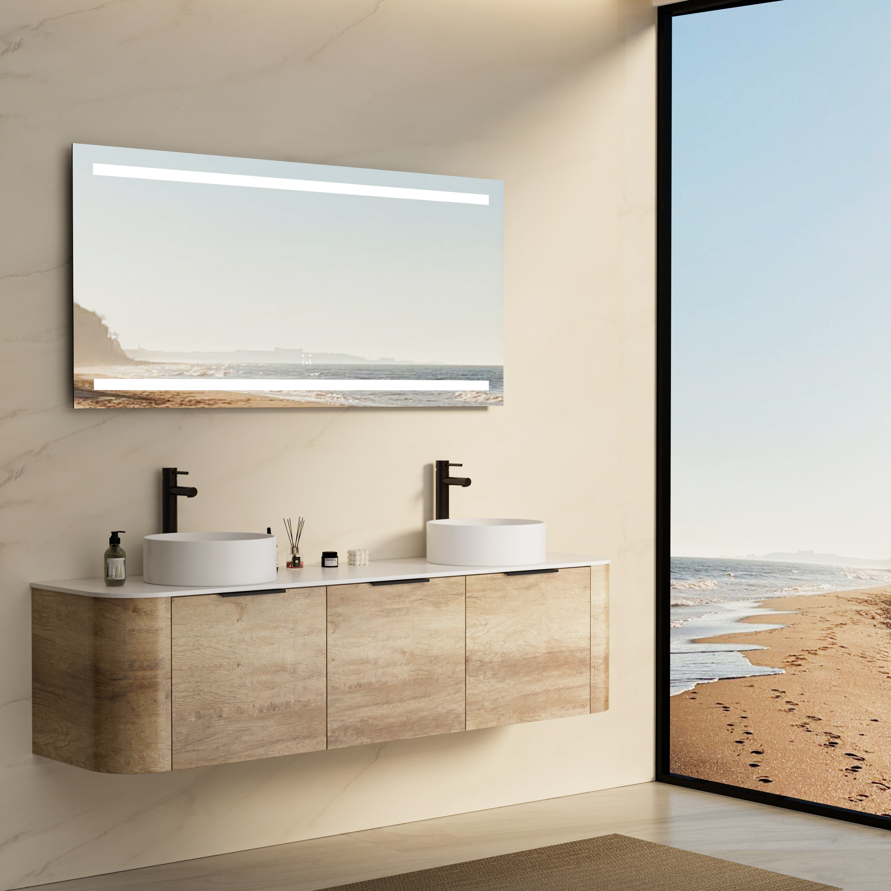 NIMBUS Rectangular Frameless Custom LED Mirror